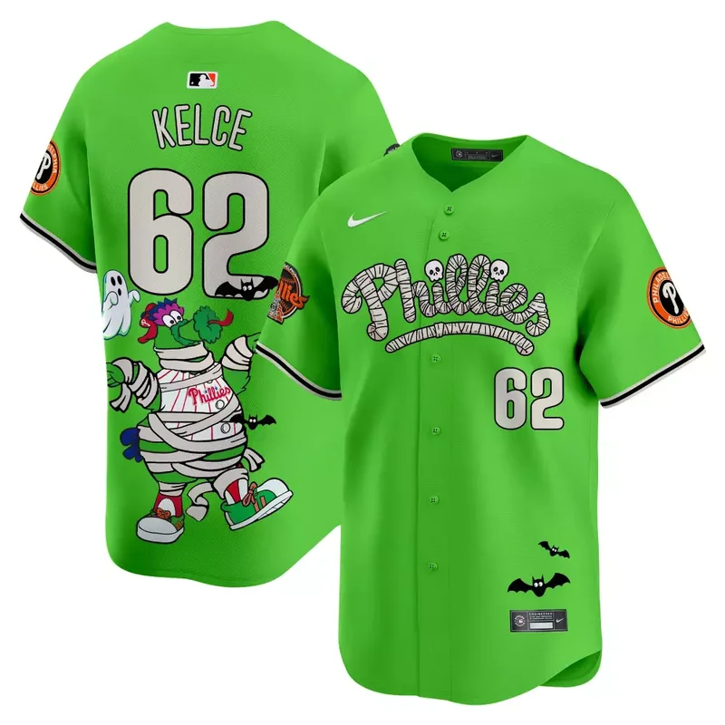 Green Bryson Stott Unisex Phillies Phanatic Halloween Vapor Jersey Printed - Image 3