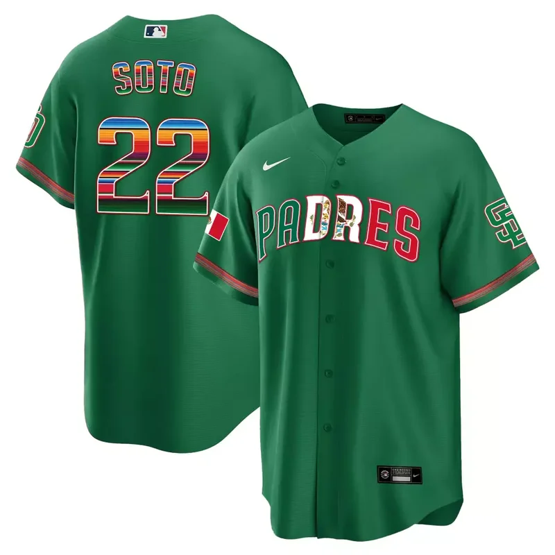 Green Fernando Tatis Jr San Diego Padres Mexico Cool Base Limited Jersey V2 All Stitched - Image 3