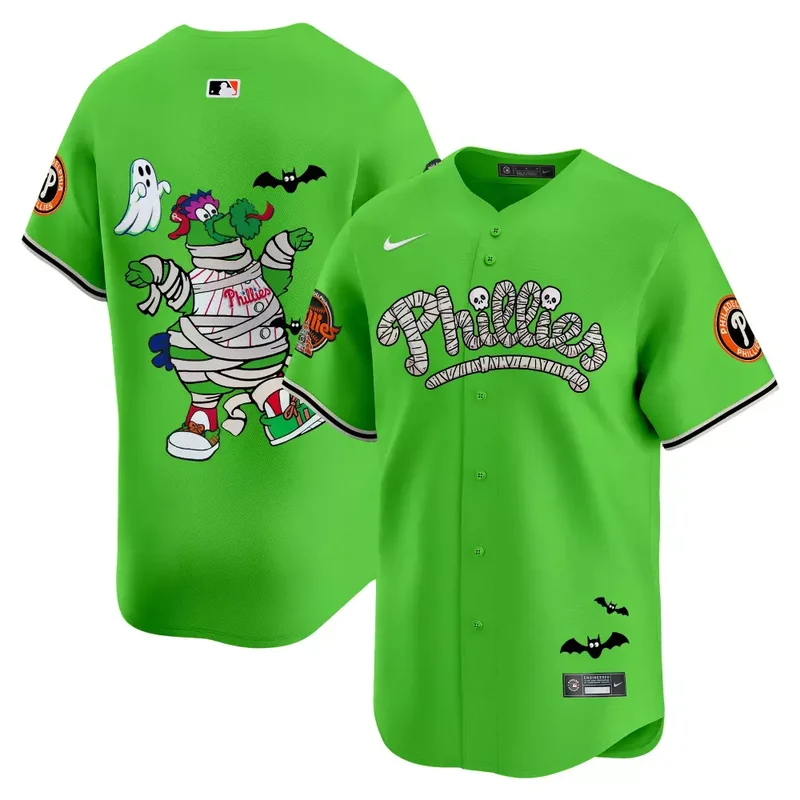 Green Team Unisex Phillies Phanatic Halloween Vapor Jersey Printed