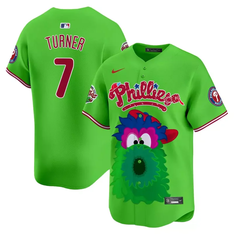 Green Trea Turner Unisex Phillies Phanatic Vapor Premier Jersey V2 Printed