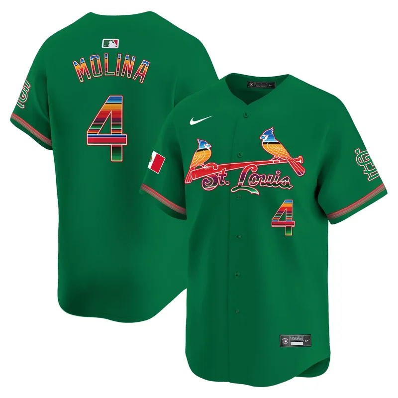 Black Yadier Molina st. louis cardinals mexico jersey all stitched - Image 3