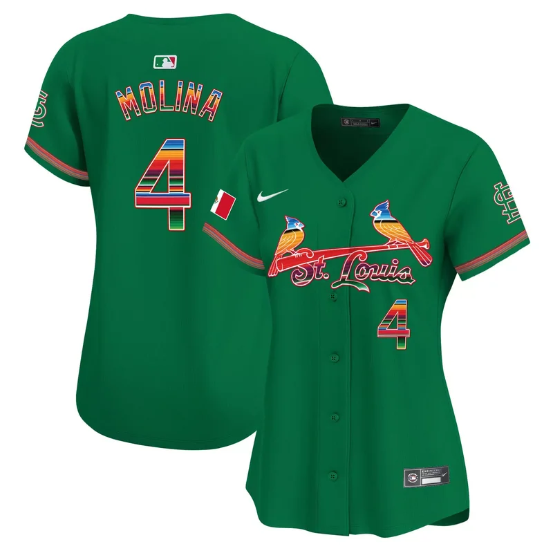Black Yadier Molina st. louis cardinals mexico jersey all stitched - Image 3