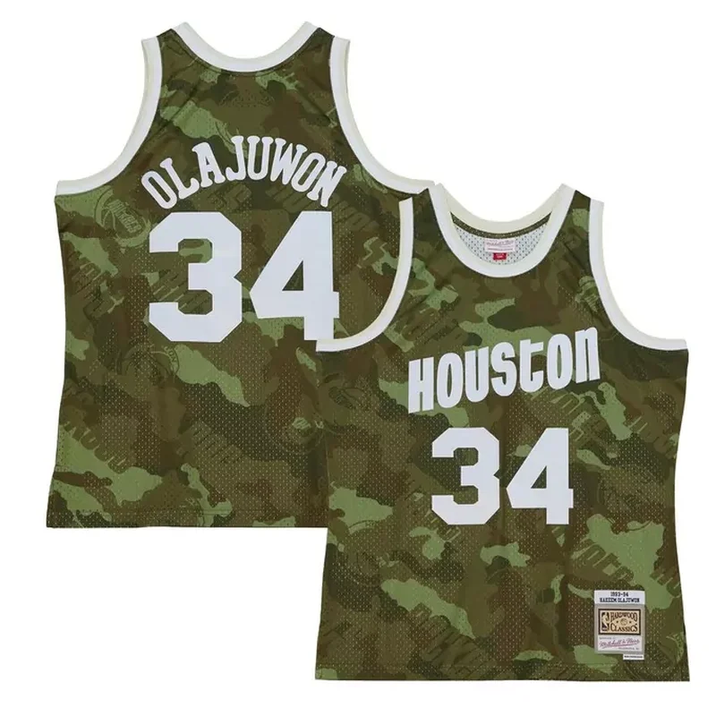 Hakeem Olajuwon Houston Rockets 1993/94 Galaxy Jersey Red - Image 3