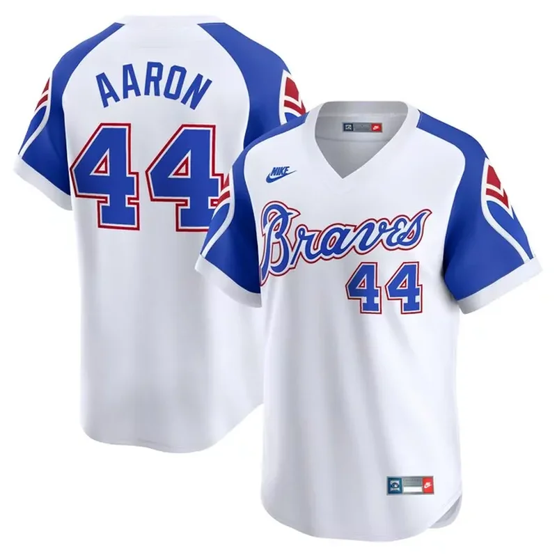 Hank Aaron Atlanta Braves Throwback Cooperstown Jersey White