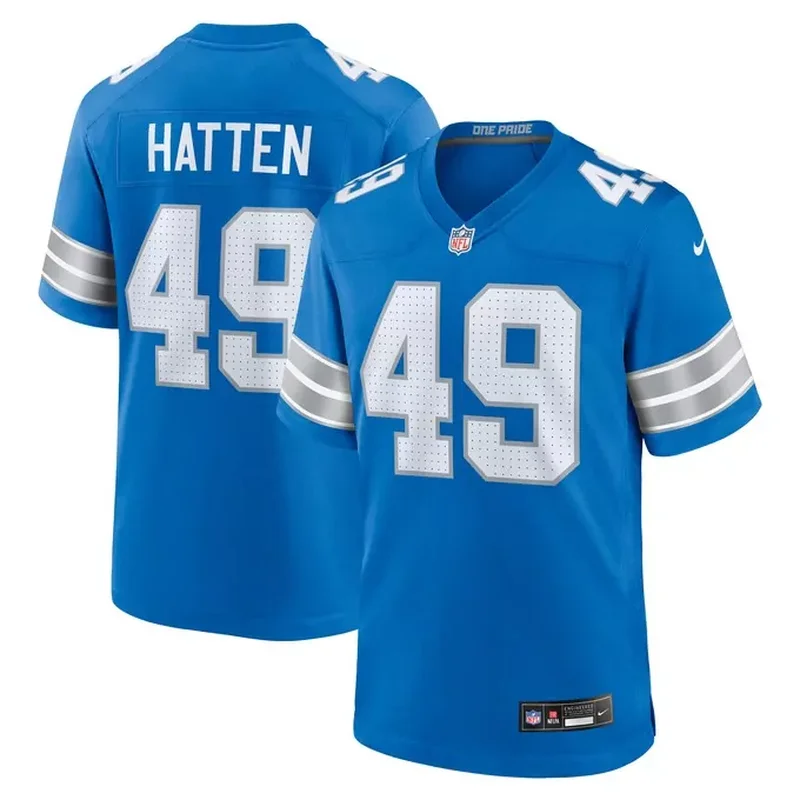 Hogan Hatten Detroit Lions Game Jersey Blue