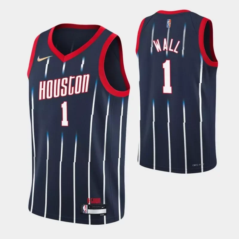 houston rockets #1 john wall 75th anniversary city navy Basketball jersey