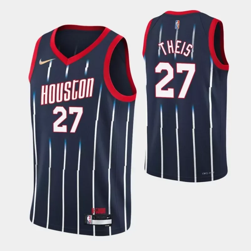 houston rockets #27 daniel theis 75th anniversary city navy Basketball jersey