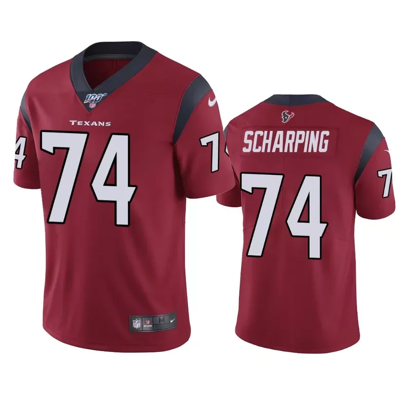Houston Texans Max Scharping Red 100th Season Vapor Jersey