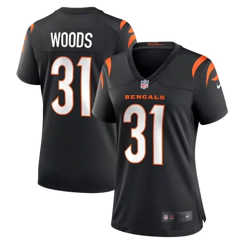 Ickey Woods Cincinnati Bengals Womens Retired Player Game Jersey Black