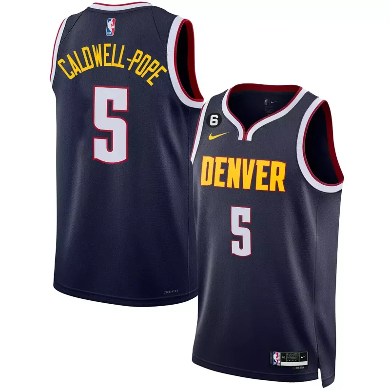 Icon Caldwell Pope Denver Nuggets 6 Patch Collection Jersey All Stitched
