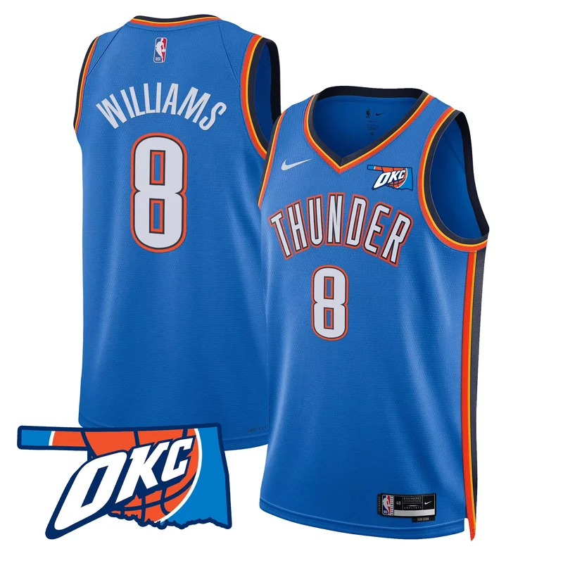 Icon Jalen Williams oklahoma City thunder swingman jersey oklahoma patch all stitched