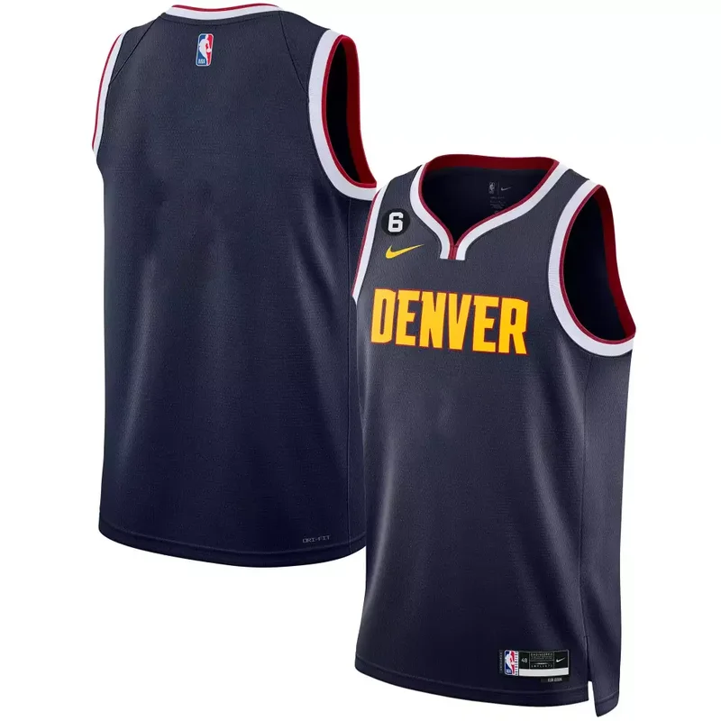 Icon Team Denver Nuggets 6 Patch Collection Jersey All Stitched
