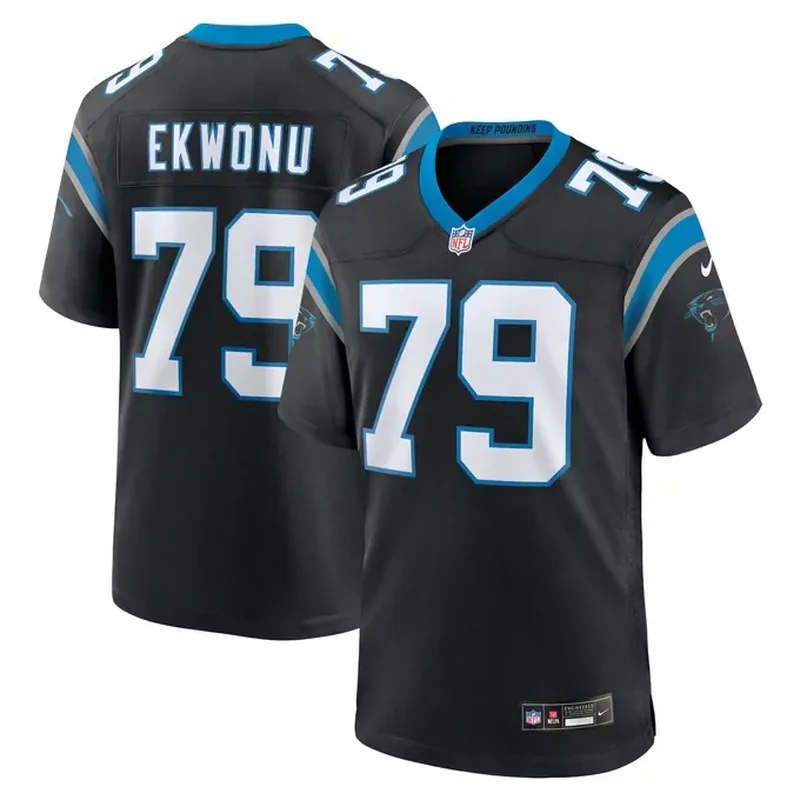 Ikem Ekwonu Carolina Panthers Game Jersey Black