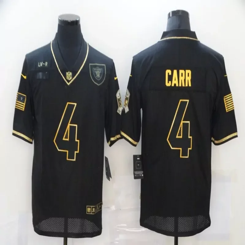 Kansas City Chiefs #15 Mahomes NFL Black Gold American Flag Jersey - Image 2