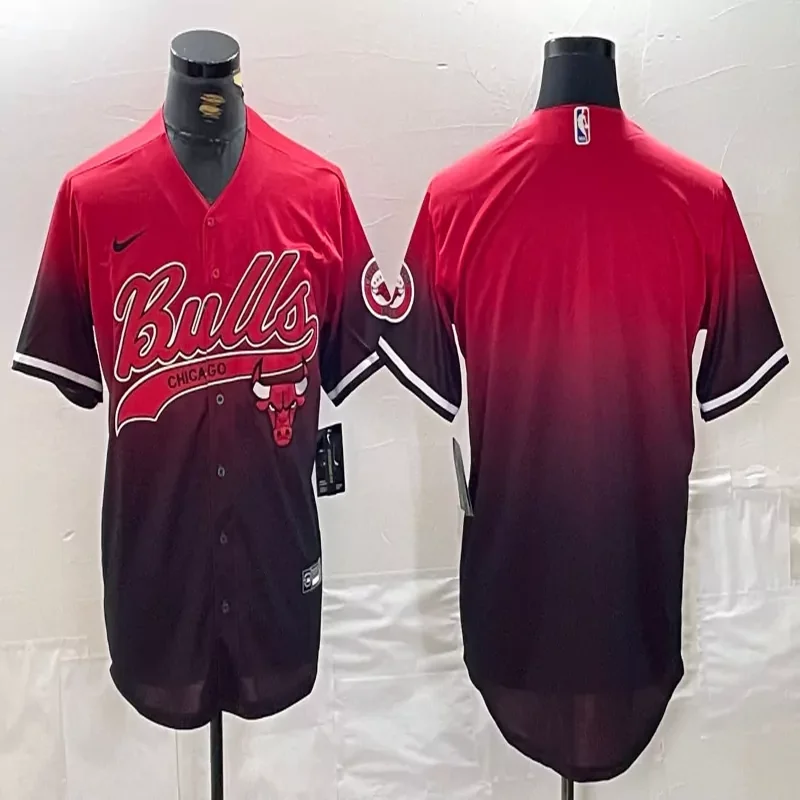 Chicago Bulls #Custom Name & Number NBA Black Camouflage Baseball Jersey - Image 2