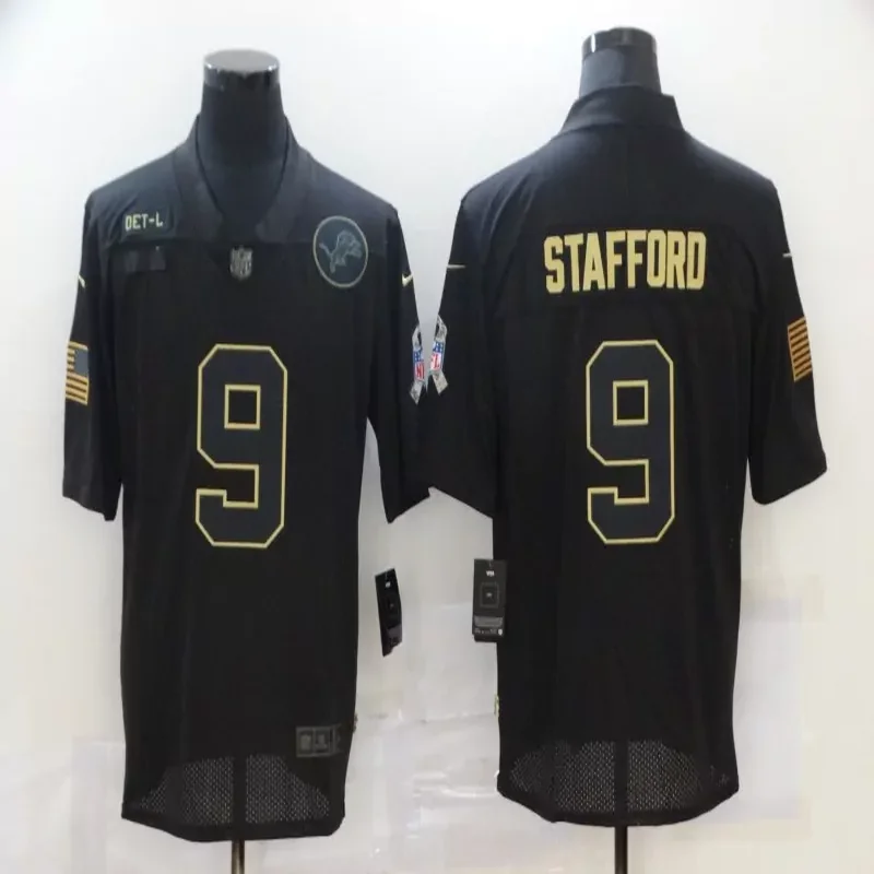 Detroit Lions #9 Stafford NFL Black Jersey