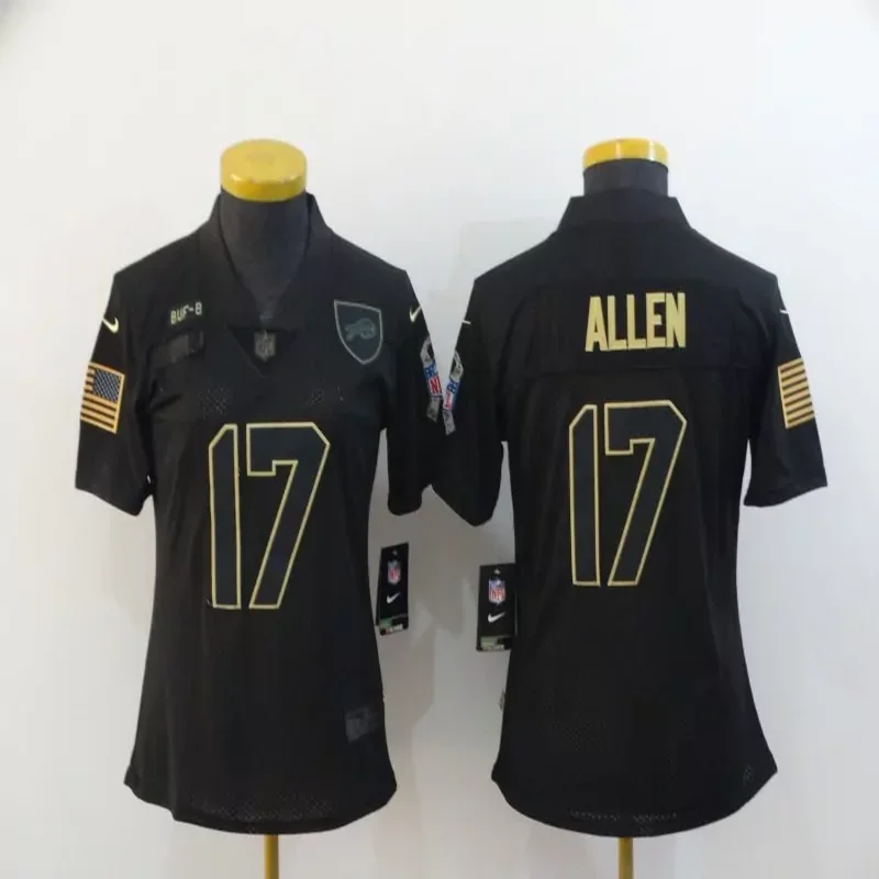 Buffalo Bills #17 Josh Allen NFL Black Jersey - Image 3