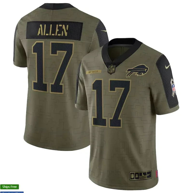 Buffalo Bills #17 Josh Allen NFL Black Jersey - Image 4