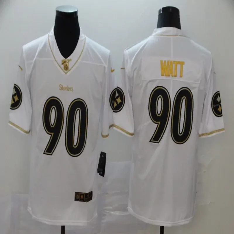 Pittsburgh Steelers #90 Watt NFL White Jersey