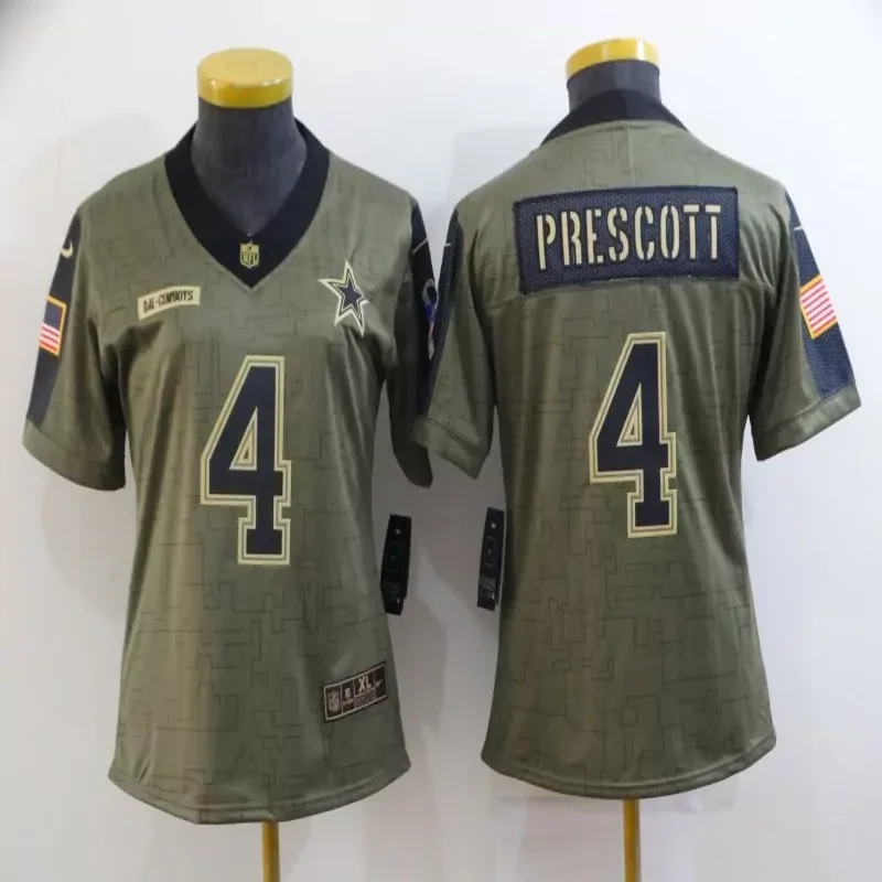 Dallas Cowboys #4 Prescott NFL White Rainbow Jersey - Image 2