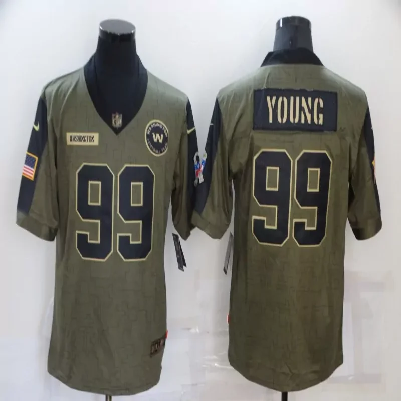 Washington Commanders #99 Young NFL Millitary CamouFlage Jersey