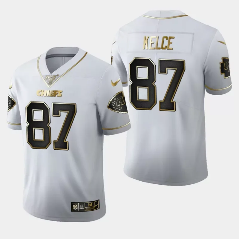 Kansas City Chiefs #87 Kelce NFL Ash Gray Jersey - Image 4