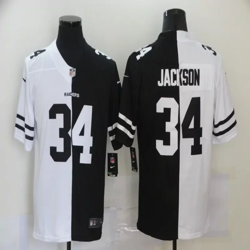 Las Vegas Raiders #34 Jackson NFL Black White Jersey