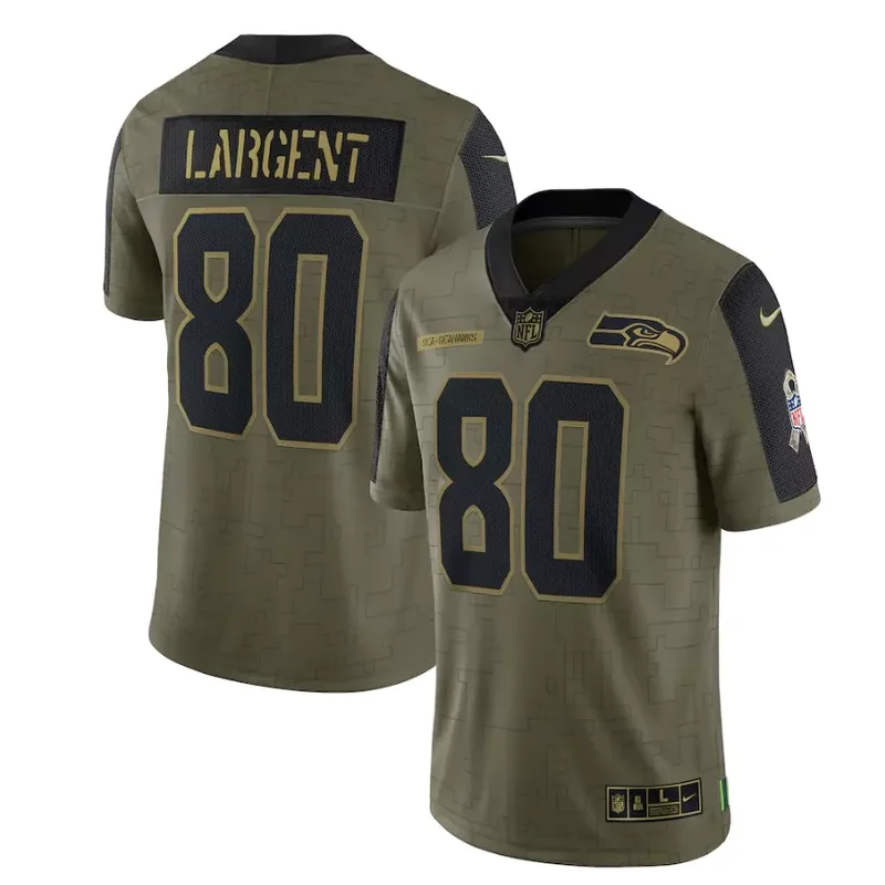 Seattle Seahawks #14 Metcalf NFL Black White Jersey - Image 5
