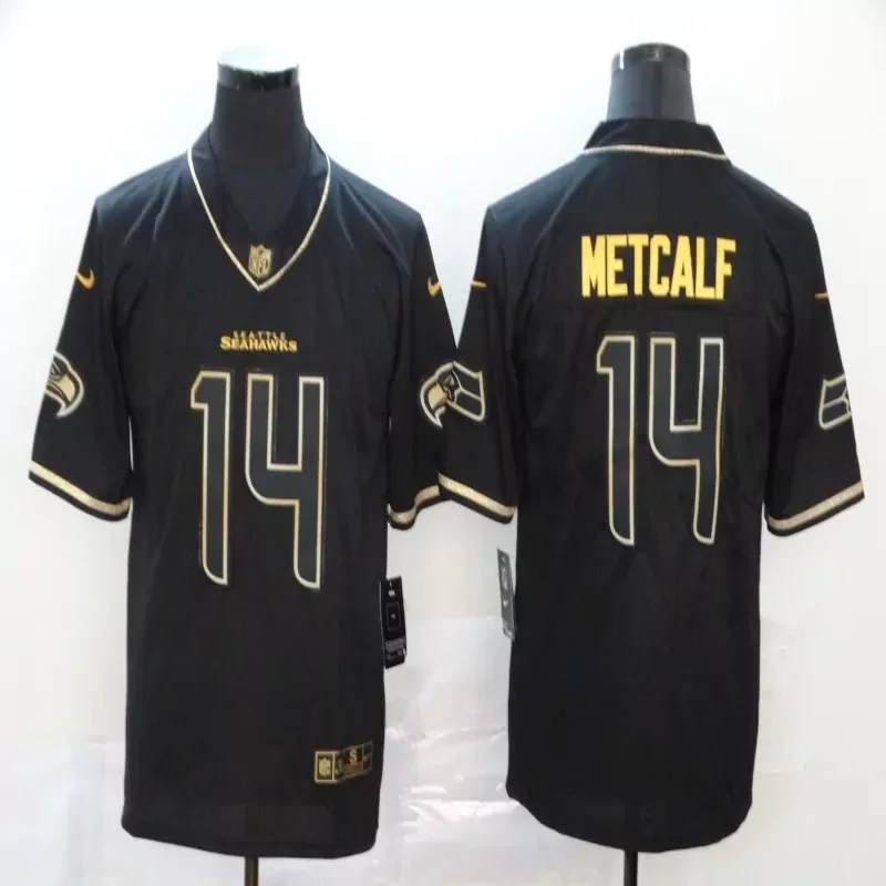 Seattle Seahawks #3 Wilson NFL Black Matte Jersey - Image 5