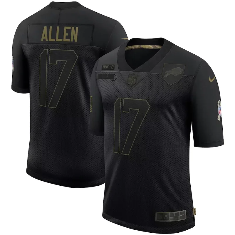 Buffalo Bills #17 Allen NFL Black Matte Jersey
