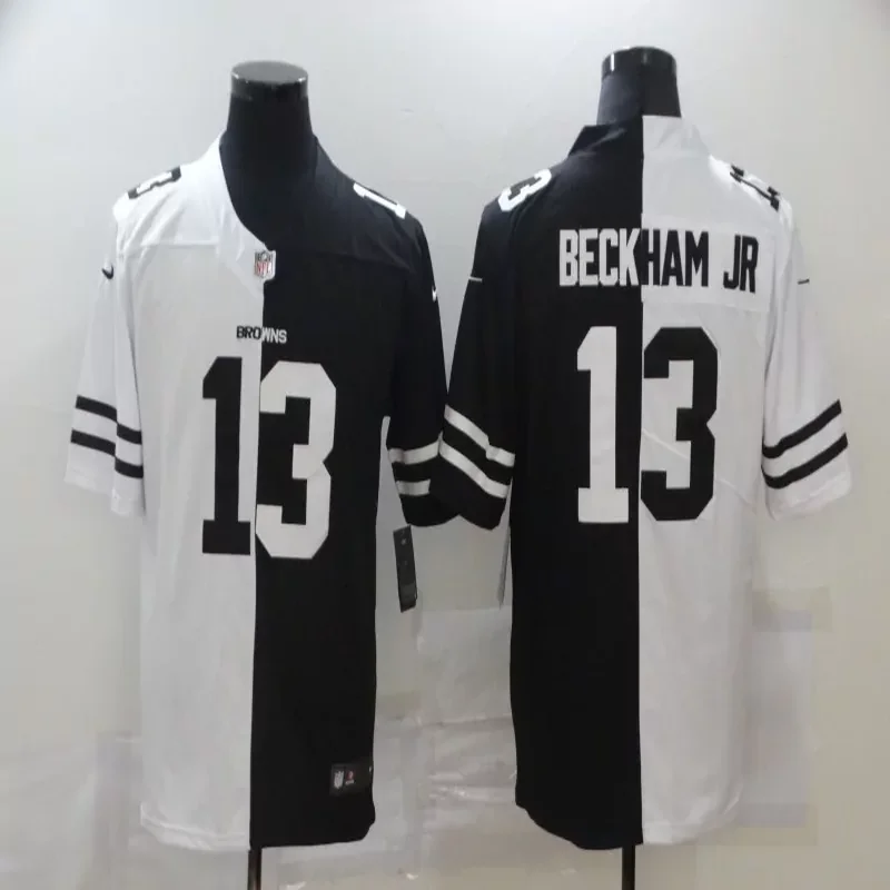 Cleveland Browns #13 Beckham Jr NFL Black Millitary Green Jersey - Image 2