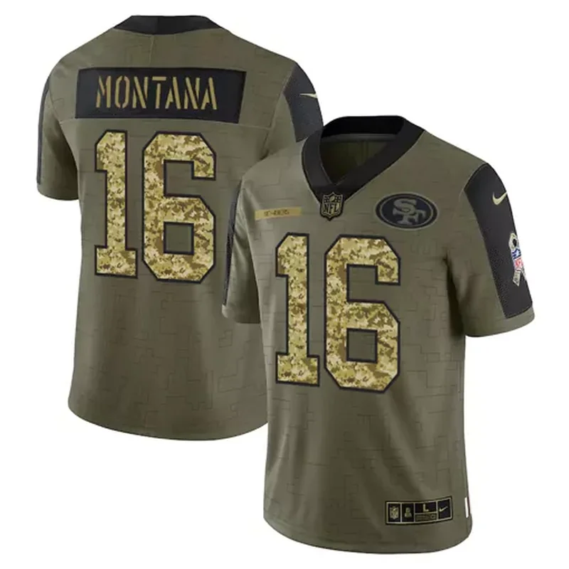 San Francisco 49ers #16 Montana NFL Camouflage Jersey