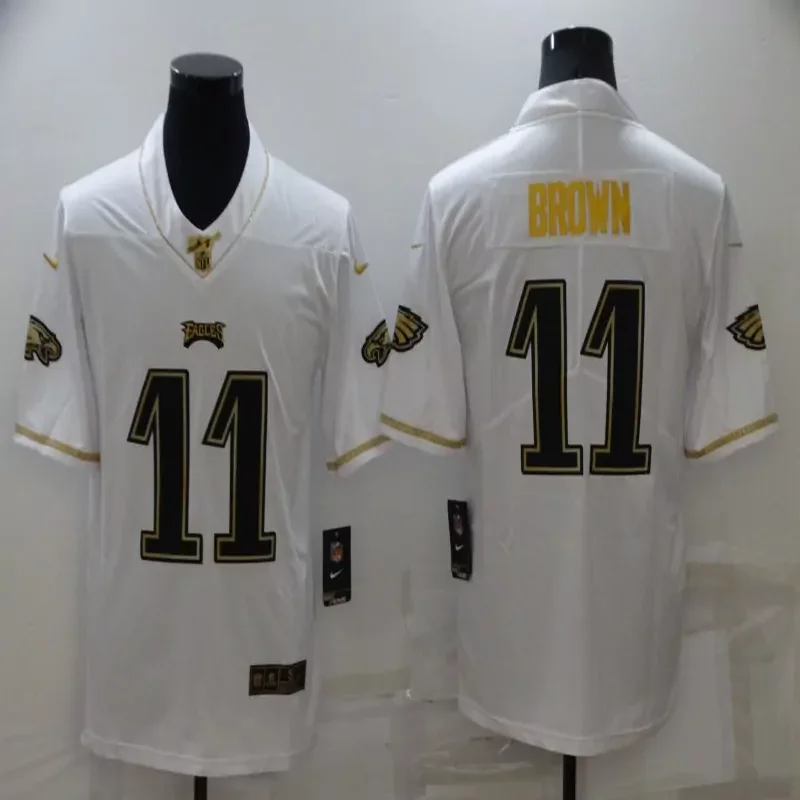 Philadelphia Eagles #11 Brown NFL White Jersey
