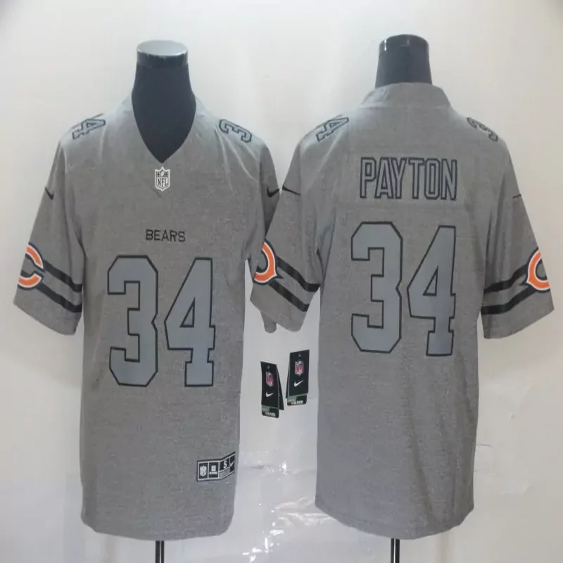 Chicago Bears #34 Payton NFL Ash Gray Jersey