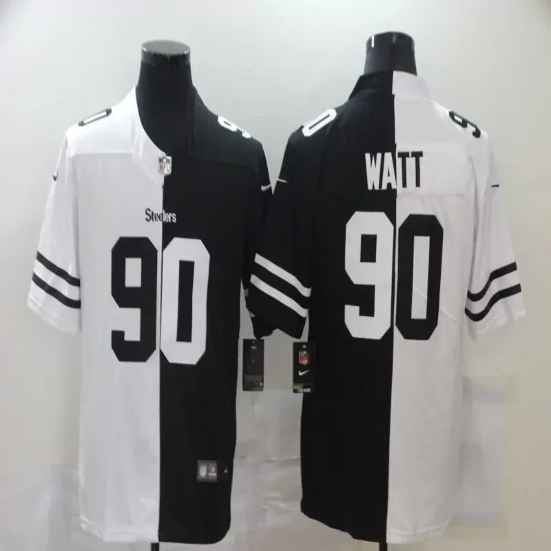 Pittsburgh Steelers #90 Watt NFL White Jersey - Image 5