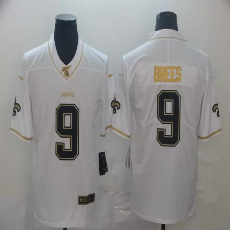 New Orleans Saints #9 Brees NFL Ash Gray Jersey - Image 2