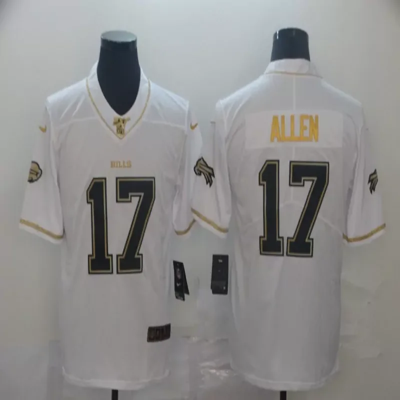 Buffalo Bills #17 Allen NFL Black Matte Jersey - Image 5