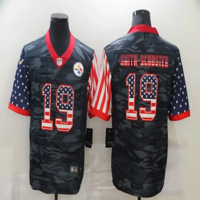 Pittsburgh Steelers #19 Smith-Schuster NFL Black Camouflage Jersey - Image 5