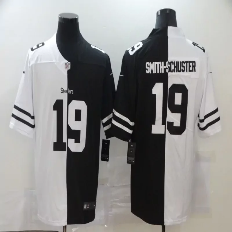 Pittsburgh Steelers #19 Smith-Schuster NFL Black White Jersey