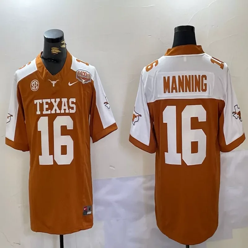 Texas Longhorns #3 Ewers NCAA Brown White Jersey - Image 3