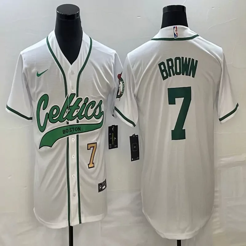 Boston Celtics #0 Tatum NBA Celtic Green Black Baseball Baseball Jersey - Image 5