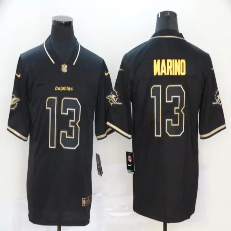 Miami Dolphins #13 Marino NFL Black Camouflage America Flag Jersey - Image 2