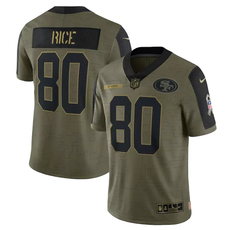 San Francisco 49ers #80 Rice NFL Camouflage America Flag Jersey