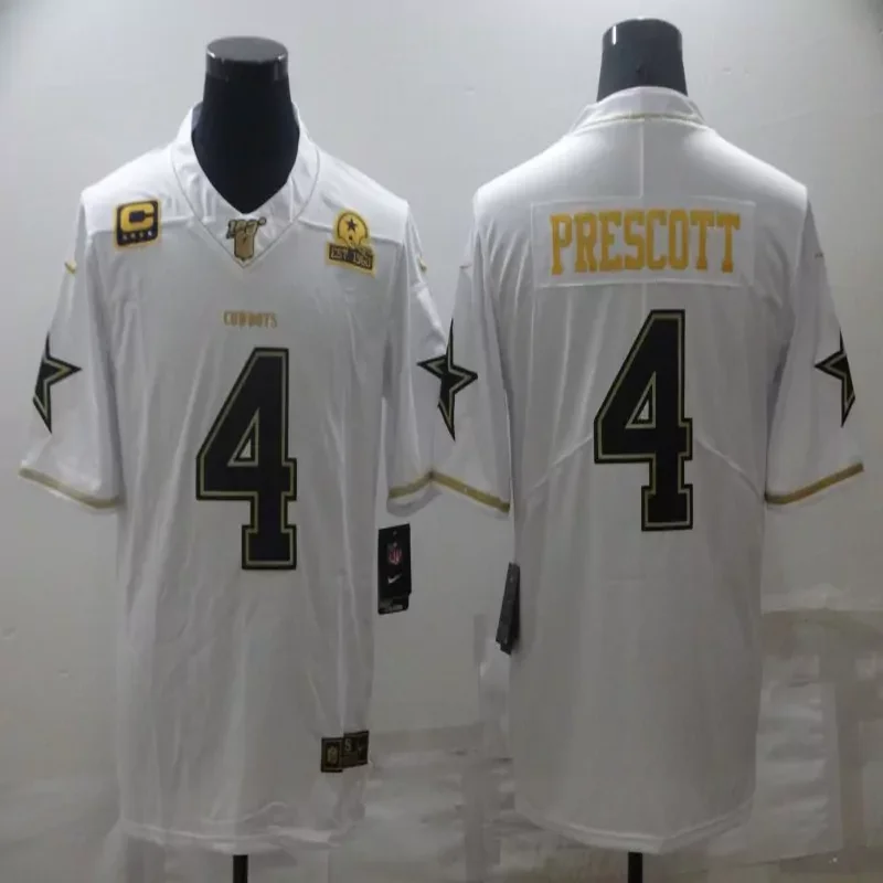 Dallas Cowboys #4 Prescott NFL Black Jersey - Image 3