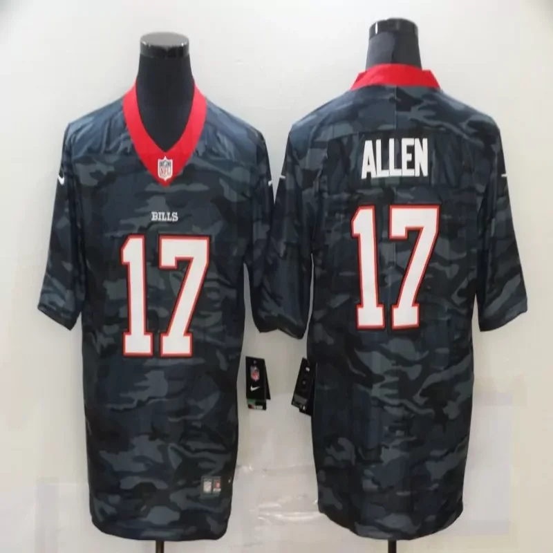 Buffalo Bills #17 Allen NFL Black Gold Jersey - Image 3