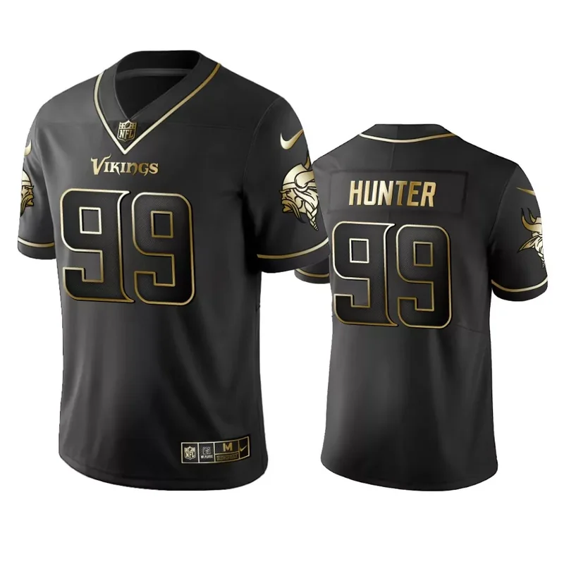 Minnesota Vikings #99 Hunter NFL Black Gold Jersey