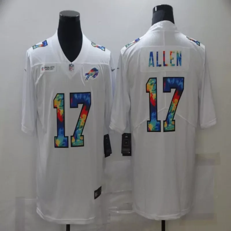 Buffalo Bills #17 Allen NFL Black Gold Jersey - Image 4