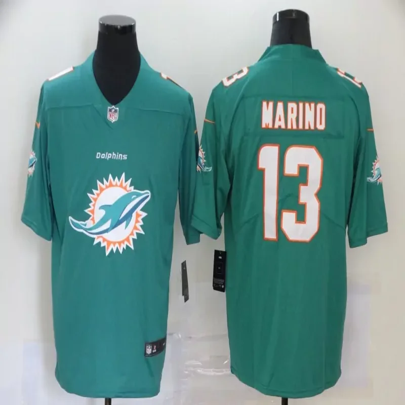 Miami Dolphins #13 Marino NFL Black Camouflage America Flag Jersey - Image 4
