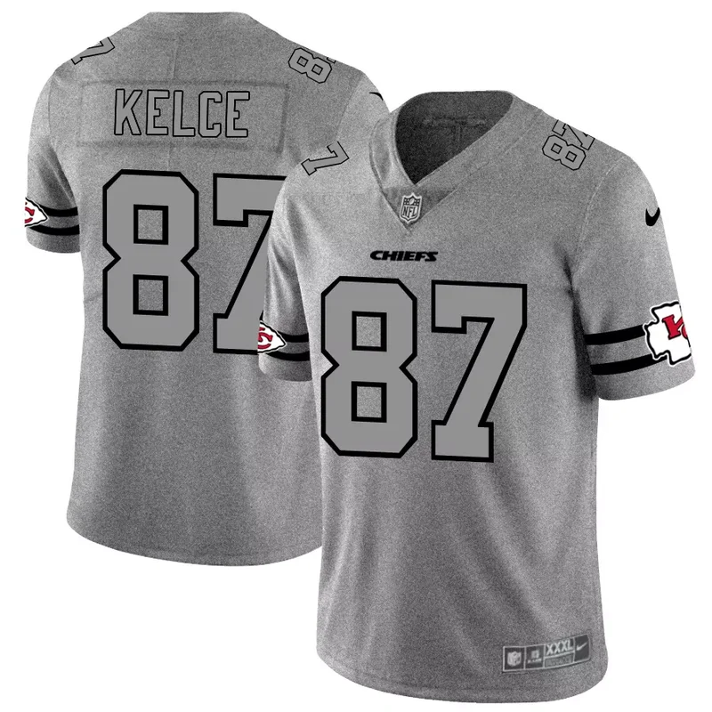 Kansas City Chiefs #87 Kelce NFL Ash Gray Jersey
