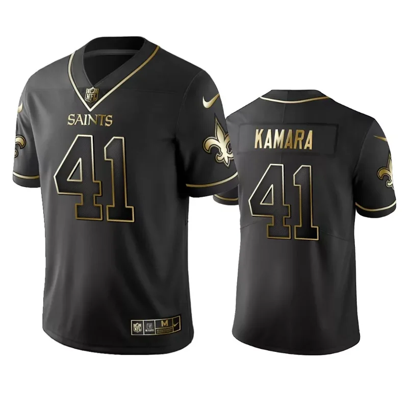 New Orleans Saints #41 Kamara NFL Black Gold Jersey